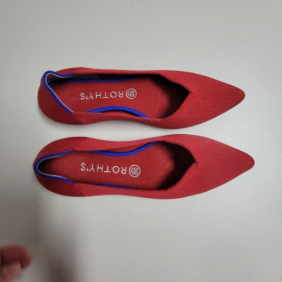 Rothy's The Point Red Chili Flats. - Picture 4 of 12